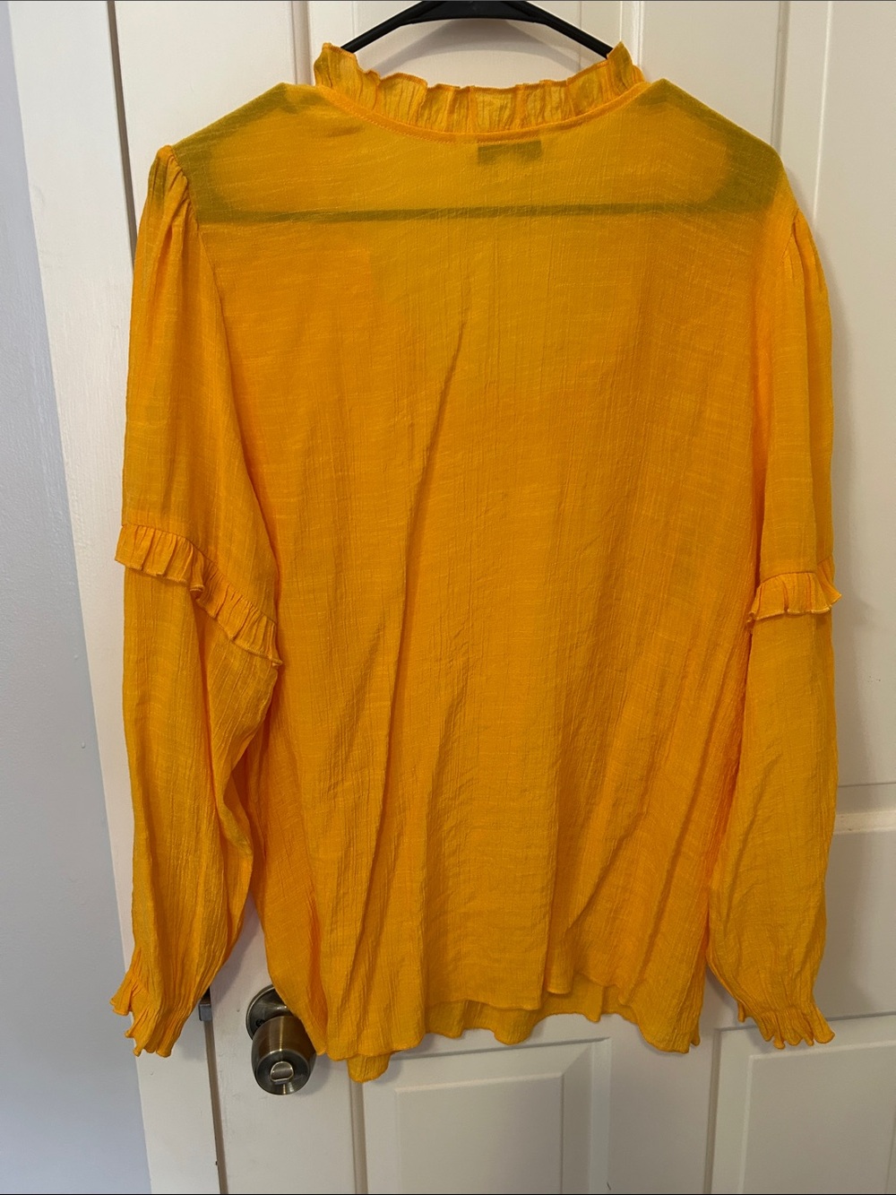 Counterparts Vibrant Yellow Ruffle Peasant Blouse - Picture 3 of 4